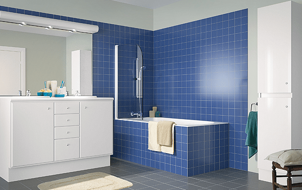 Salle de bain sur-mesure bleu