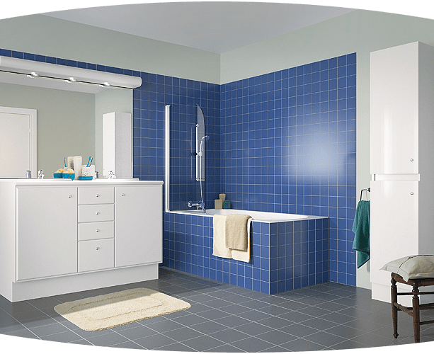 Salle de bain sur-mesure bleu